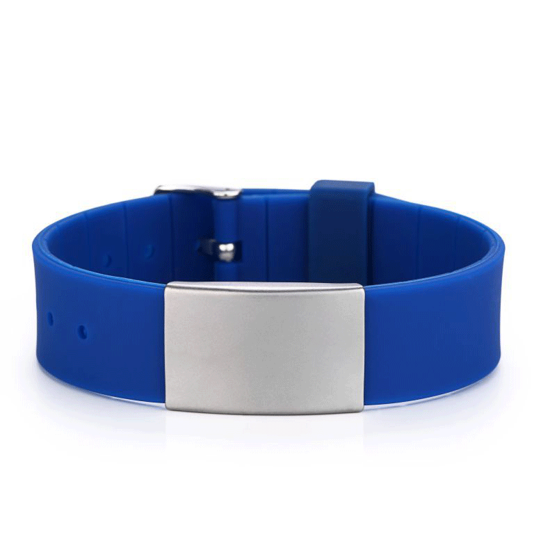ID Blue Silicone Adjustable Watch-style Bracelet – From 120 To 220 * 18 Mm