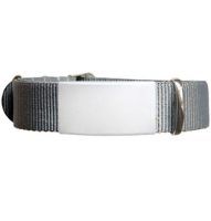 Emergency ID - watch style nylon strap - gray military design  245 mm width 14mm - 18mm