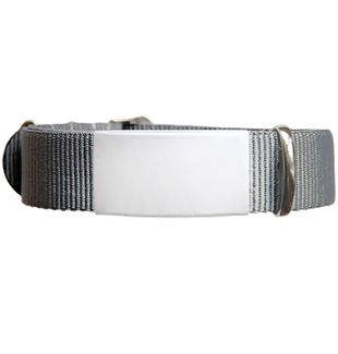 Emergency ID – Watch Style Nylon Strap – Gray Military Design  245 Mm Width 14mm – 18mm
