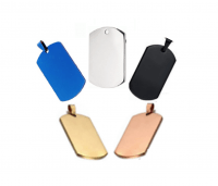 Steel ID Dog Tag in silver color and other colors various sizes 36*22mm - 45*25mm - 50*28mm