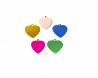 Aluminum heart ID - various colors 35 * 26 mm